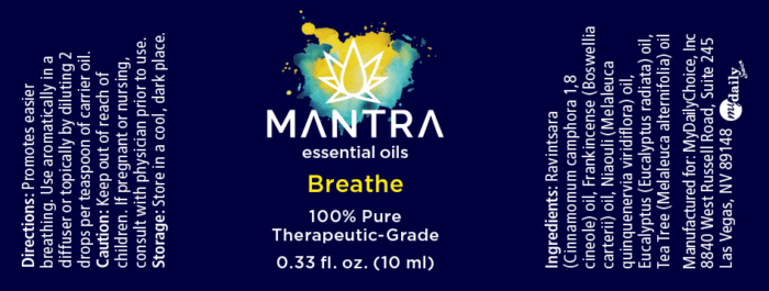 Mantra Breathe Label