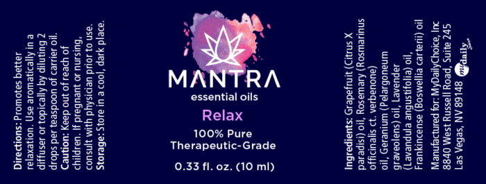 Mantra Relax Label
