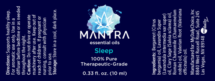 Mantra Sleep Label