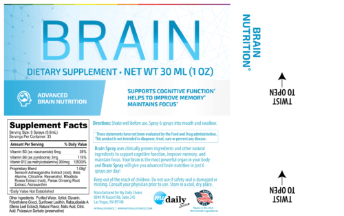 Brain Spray Label, DailySprays, MyDailychoice, Daily Spray