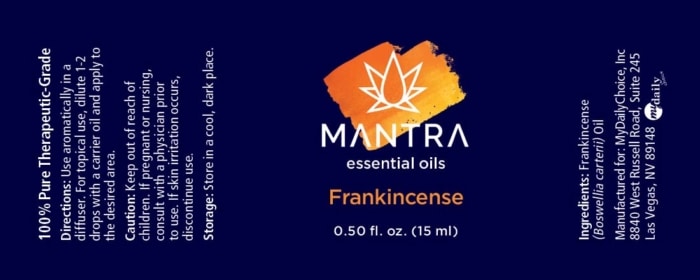 Frankincense Mantra Label