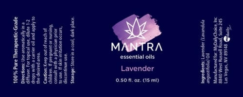 Mantra Lavender Product Label