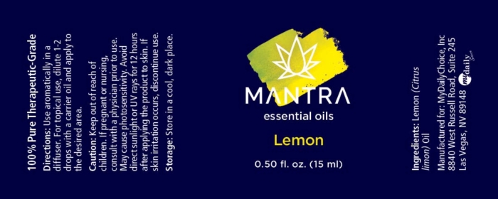 Lemon Essential Oil, Mantra Label