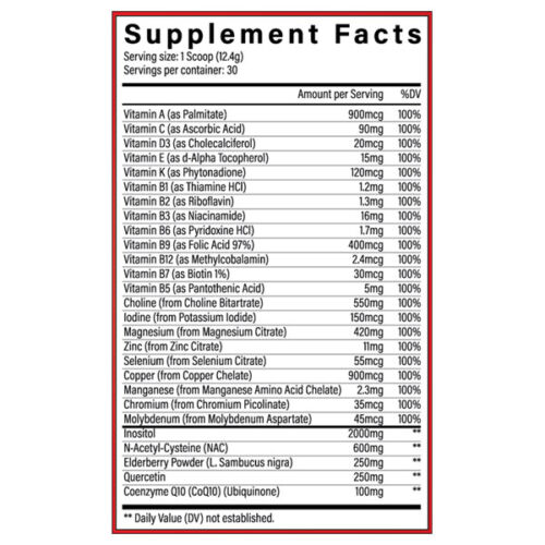 100 Daily Supplement Facts