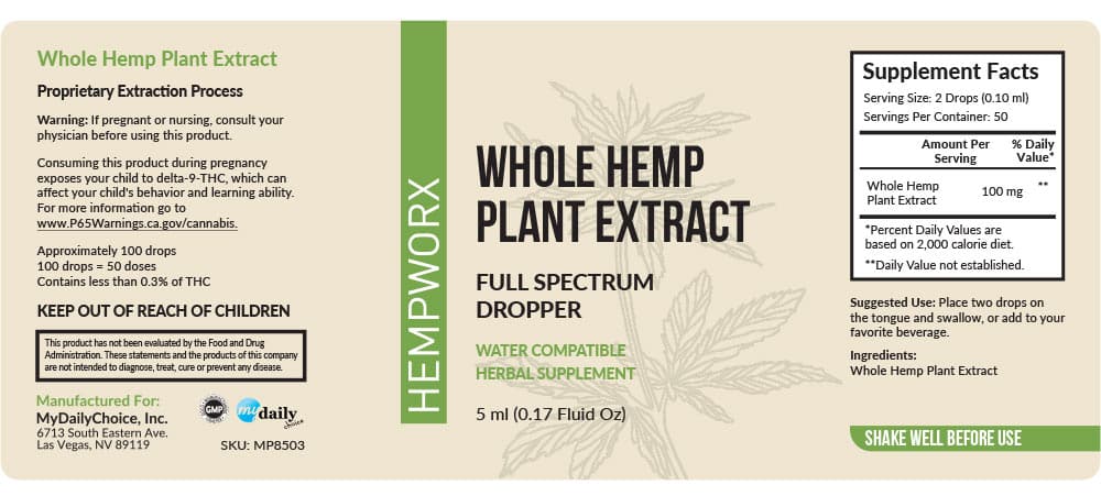 Hempworx whole hemp extract oil ingredients
