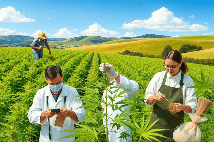 hemp work a group of people in a hemp field