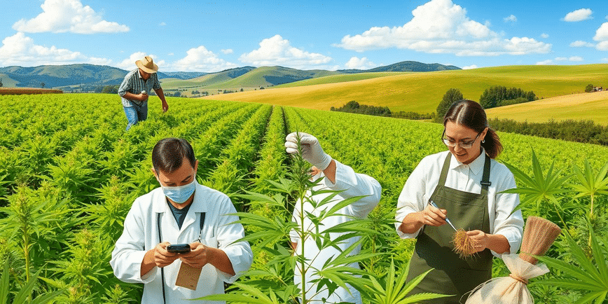 hemp work a group of people in a hemp field