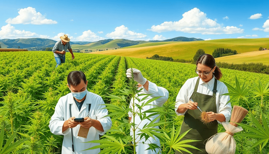 hemp work a group of people in a hemp field