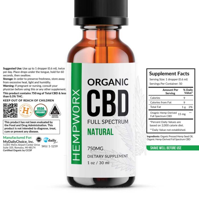 HempWorx 750 Natural CBD Oil