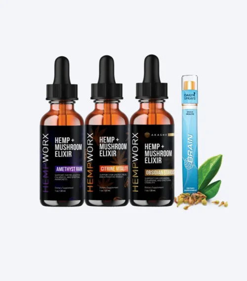 Hempworx Mushroom Elixir 3 pack with brain spray
