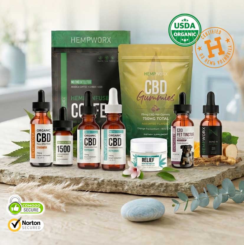 Hempworx CBD Collage of products